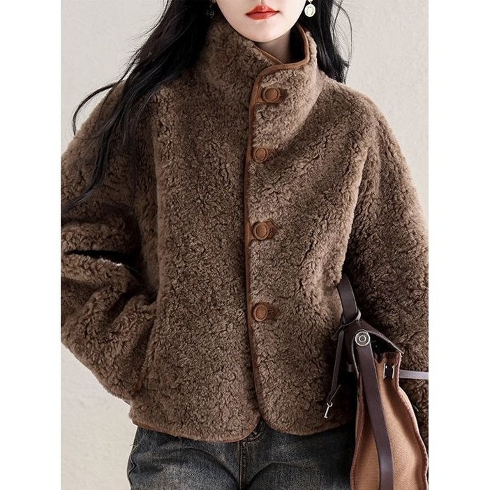 TRENDISTY보그핏 라나인아우터  여성 겨울 부드러운 뽀글이 자켓