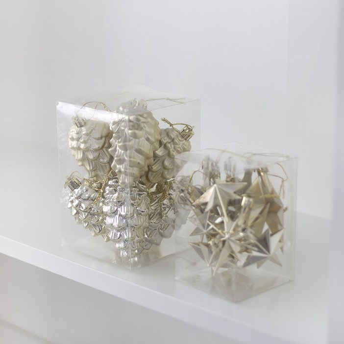 솔방울 라이트 골드 오너먼트 세트