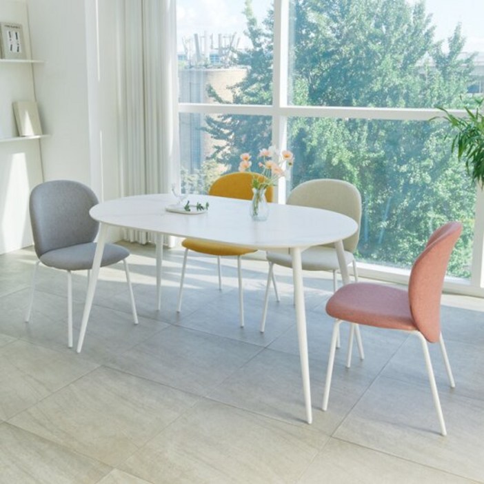 하모니 4인용 12T 타원형 세라믹 식탁테이블 W1600 CMN117C착불