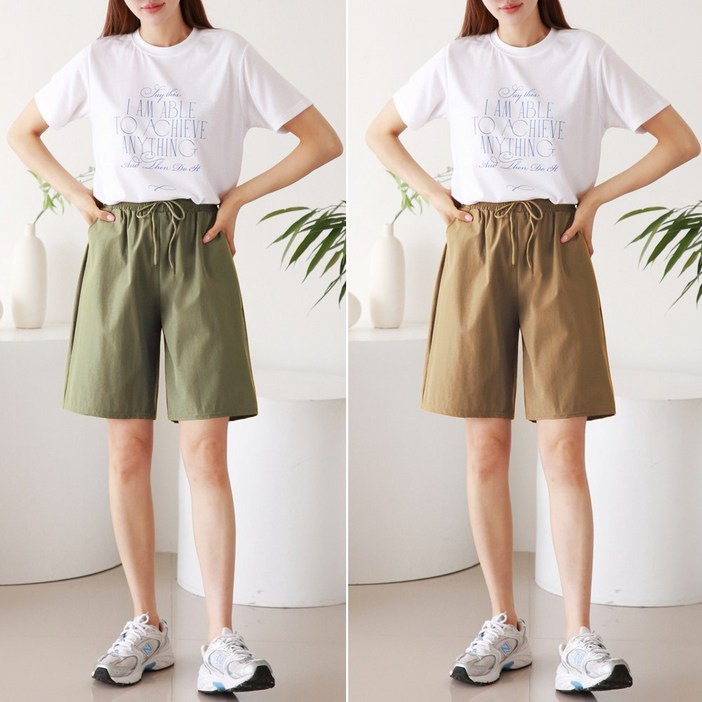 인디오 11 여성용 아이스 쿨링 스판 밴딩 5부 팬츠 NSU2005