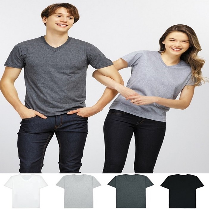 그룹티마켓 30수 프리미엄 브이넥 반팔 국산 짱짱한 코마사 4칼라 남녀공용 인쇄