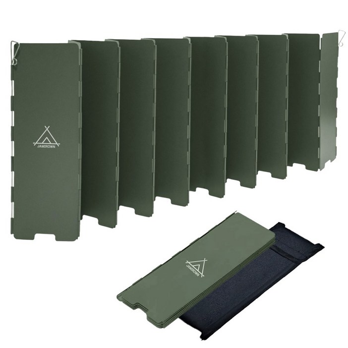 JAMIROWN 자캠 16단 캠핑 가스 버너 바람막이 가림막 가스 홀 25cm 중형, 1개, 밀리터리 그린