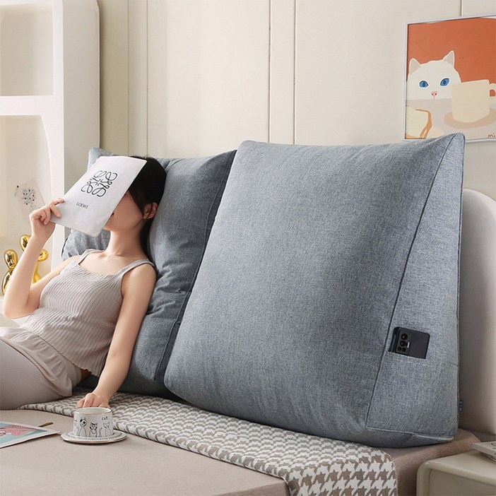 코잠 더 넓고 긴 롱 삼각쿠션 등받이 쿠션 등쿠션