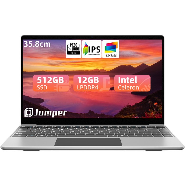 점퍼노트북 14 슬림 비즈니스 노트북 FHDIPSDDR4 12GSSD 512G, 그레이