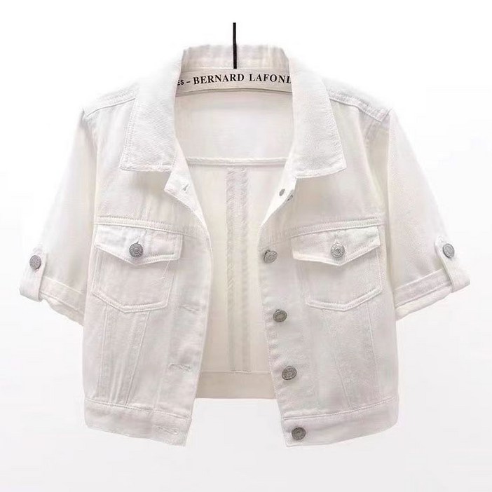 여성 반팔 데님 자켓 여름 쇼트 얇은 워싱 청자켓 뉴타임즈 2N315