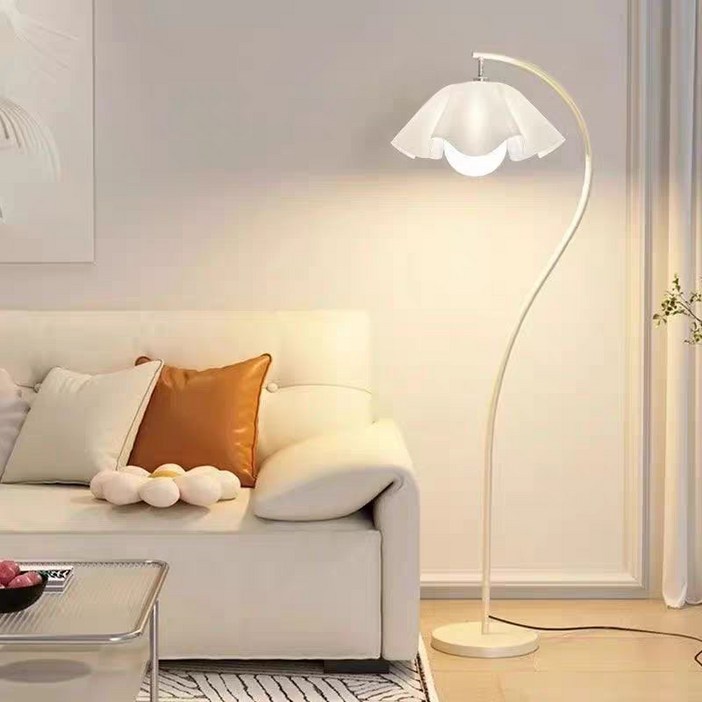 Meyuge 북유럽 감성 플로어 램프 스탠드 조명 3단 조광 무선 리모컨 LED 침실 거실 인테리어 장스탠드 선물 추천, 흰색