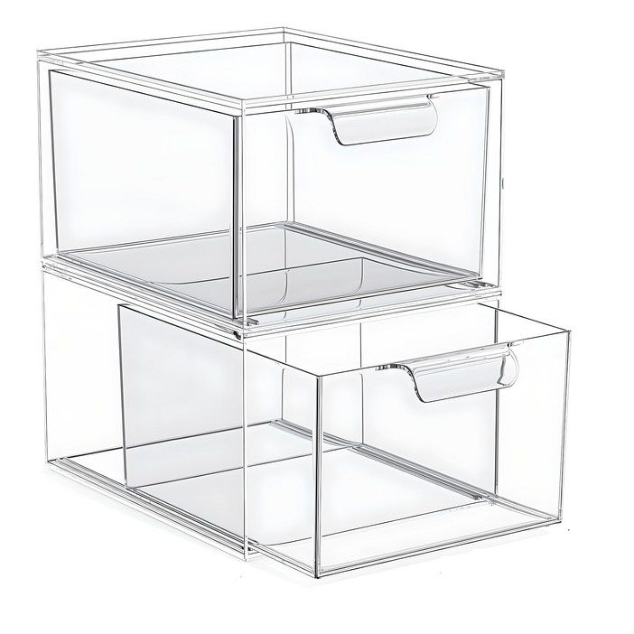 리빙가감법 프러미엄 화장대 욕실 깔끔한 정리 서랍형 아크릴 수납함 자유러운 적층식 화장품 보관함 먼지 차단 플라스틱 화장품 정리함