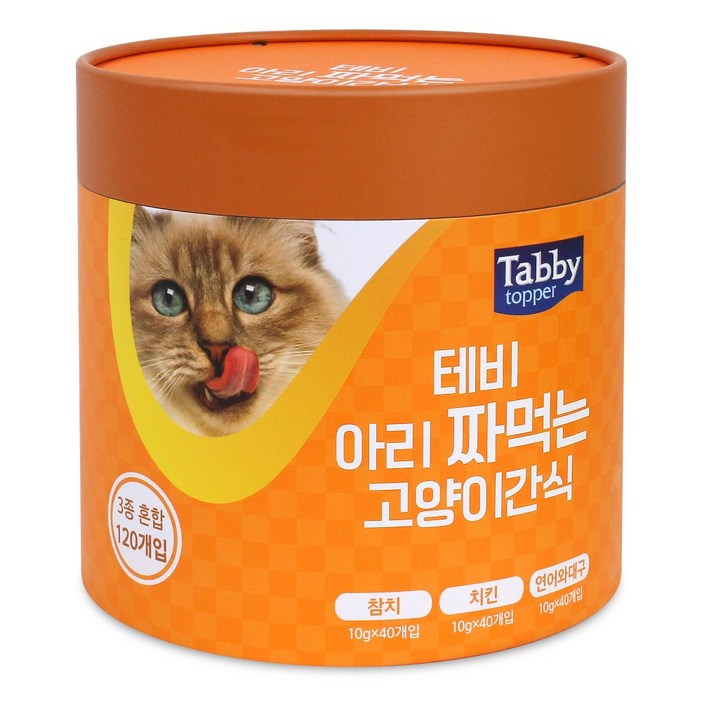 테비 아리 짜먹는 고양이 간식 10g X 120개 3종, 오렌지참치치킨연어와대구, 120개 테비 아리 짜먹는 고양이 간식 10g X 120개 3종, 오렌지참치치킨연어와대구, 120개