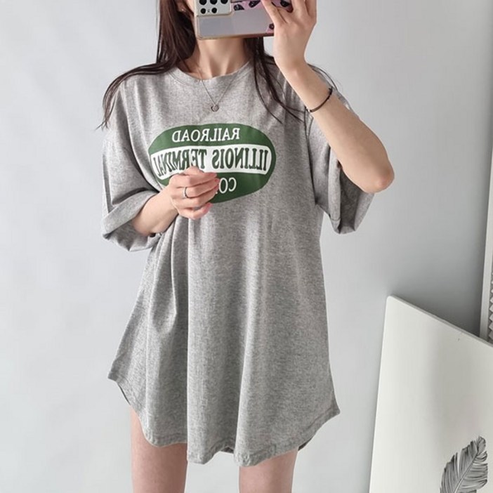 컴퍼니 오버핏 박스 티 여성용 루즈핏 빅사이즈