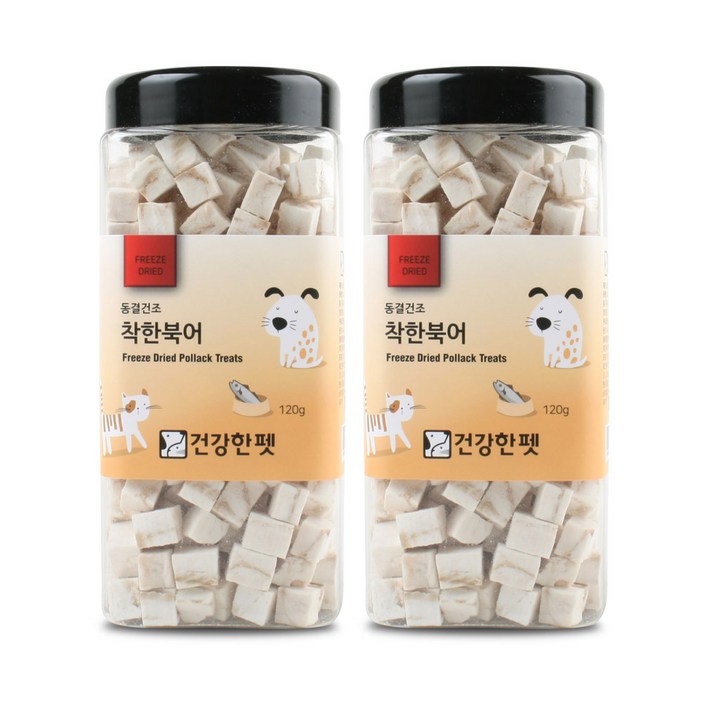 건강한펫 동결건조 착한북어 120g x 2통