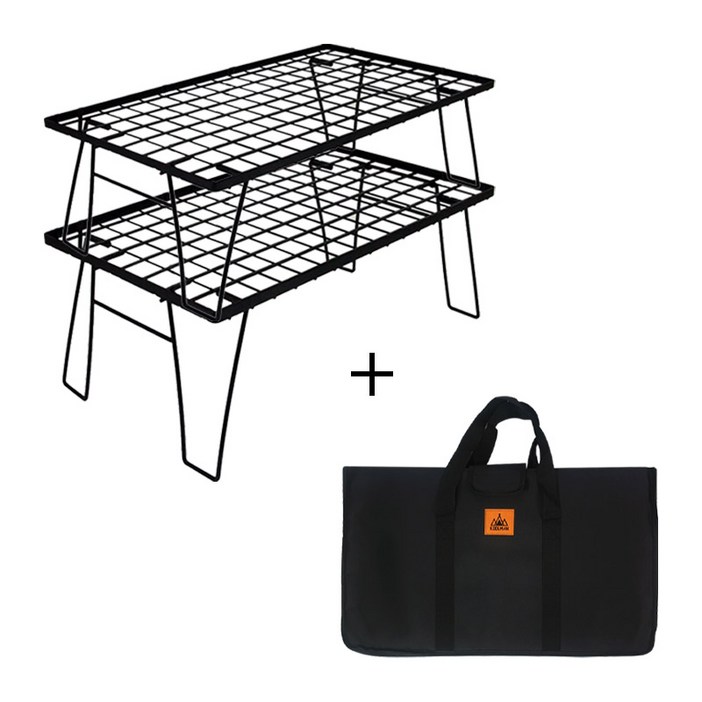 KOOLMAN쿨맨 다용도 감성 쿨러 스탠드 캠핑테이블 11 가방세트, 쿨러테이블스틸  블랙2개  블랙가방