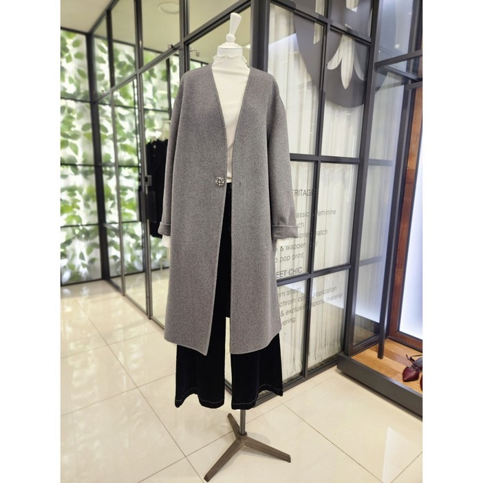 듀엘 DEWE 노카라 울 블랜드 롱코트 L254MSH506  NC일산