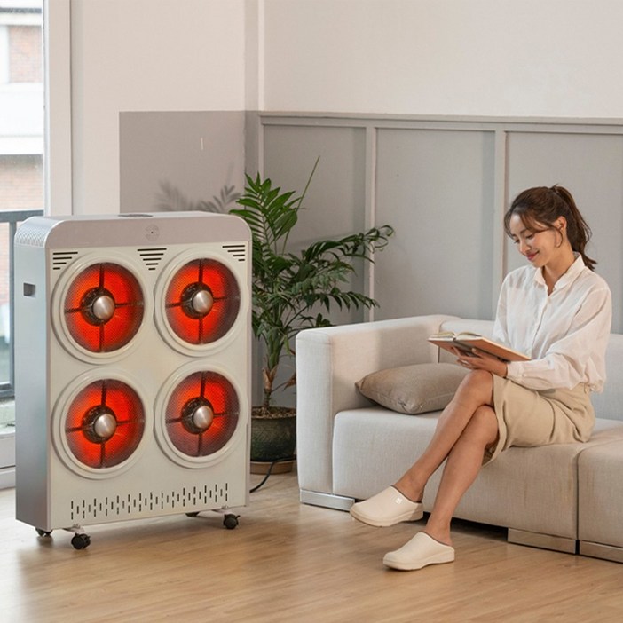 전기히터 원적외선 카본히터 15평 전기난로 온풍기 대류난방 타이머