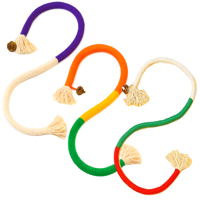 스마일플로우 셀프 놀이 마따따비 로프 고양이 최애 풀세트 이갈이 장난감, 1세트, 레드오렌지퍼플