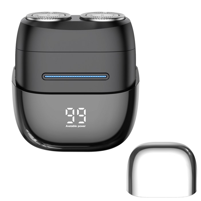 RUN기술 휴대용 미니 충전식 전기면도기 헤드 완전분리형 생활방수 잔량표시, 실버