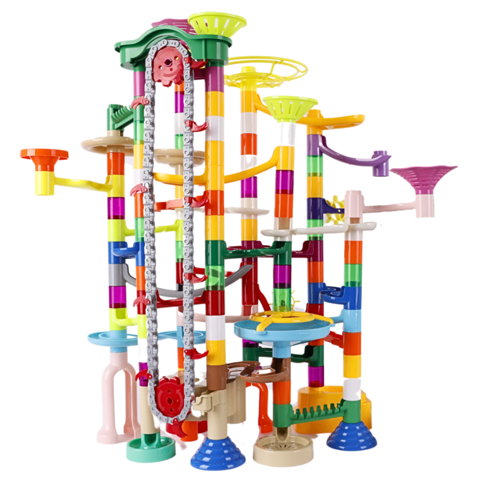 루미오 장난감 마블런 엘레베이터 구슬굴리기 블럭 혼합색상 1개, 236pcs