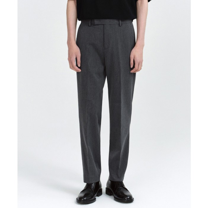 무신사스탠다드 릴렉스드 테이퍼드 히든 밴딩 크롭 슬랙스 미디엄 그레이 MMAPS006MR