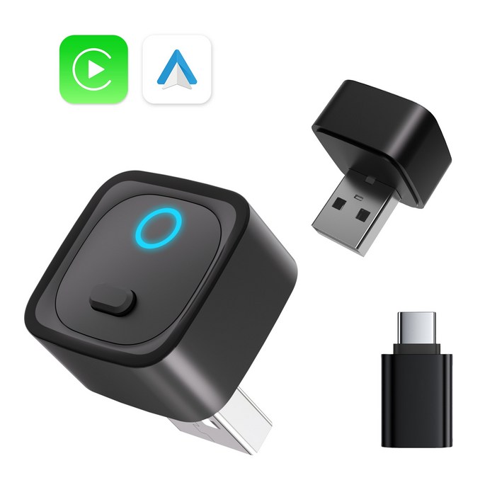 Xzannt미리 큐브 초소형 2in1 차량용 무선 카플레이 미러링 동글 스마트 자동차 어댑터 무선 애플 카플레이 안드로이드 오토 네비게이션