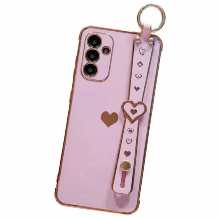 갤럭시 S24 하트 스트랩 예쁜 핸드폰 케이스 S23 S22 울트라 플러스 예쁘고 심쿵한 연인 휴대폰 커버 여자 친구 선물