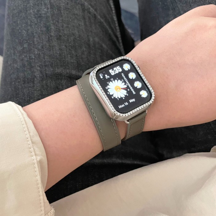 레이팩 애플워치 호환 슬림 가죽 더블 투어 스트랩