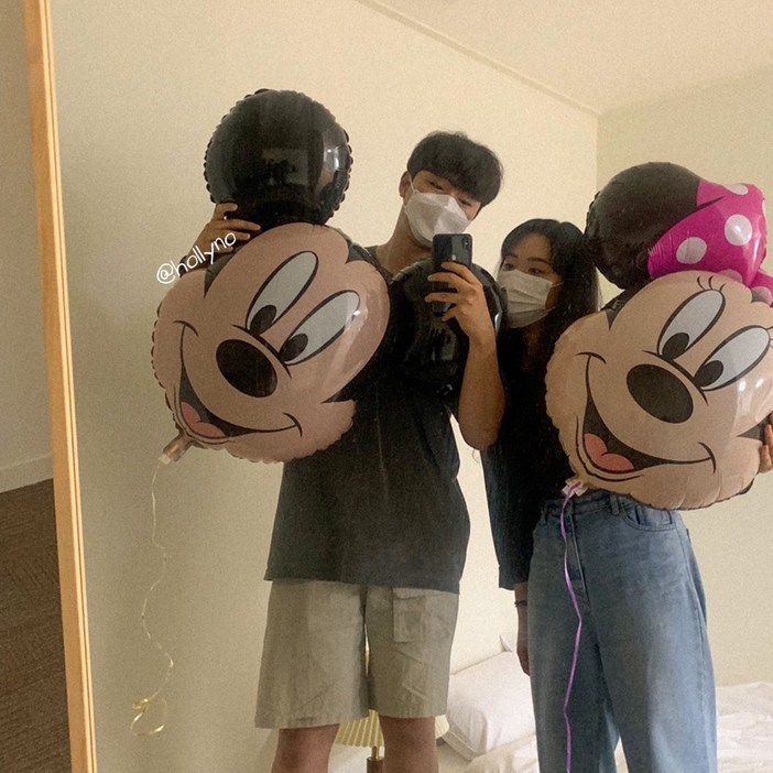 정품 대형 미키마우스 미니마우스 은박 풍선
