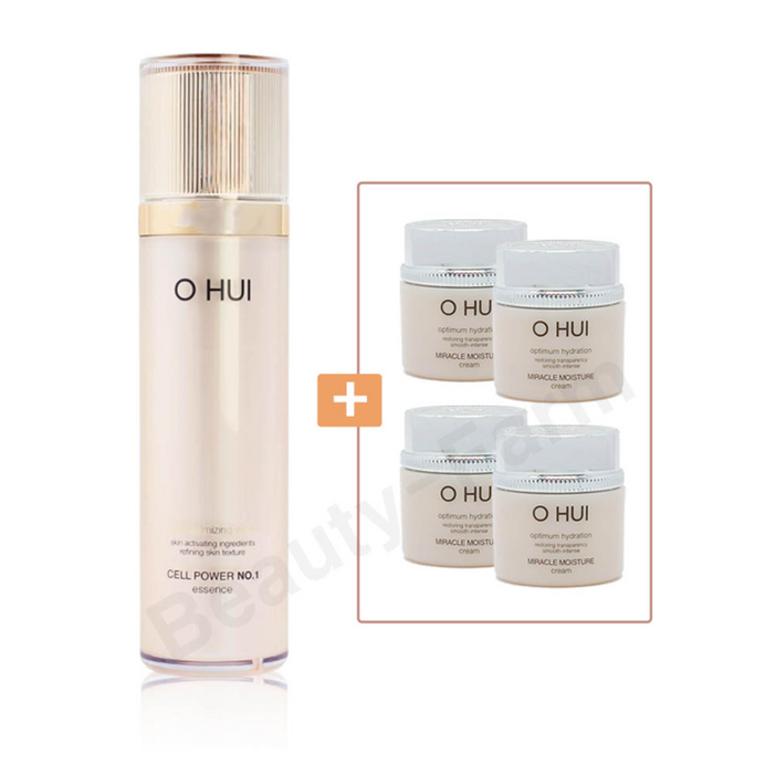 오휘 셀 넘버원 에센스 70ml + 오휘 미라클 모이스처 크림 28ml 추가 증정 (여행용 크림 4개 증정)