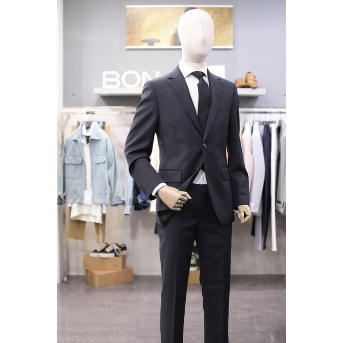 BON 정장 BNESJ022GY 다크 차콜그레이 솔리드 울스판 수트