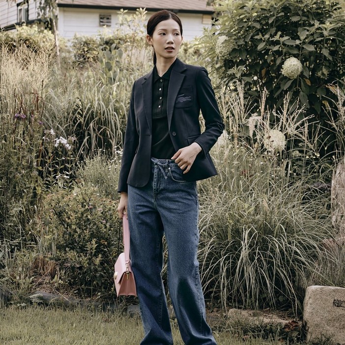 라코스테 공식 여성 와이드 데님팬츠 HF244855N 36L