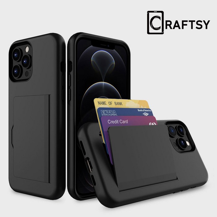 Craftsy 아이폰 12/13/14/15/16 시리즈 폰케이스 카드지갑 3장수납 케이스