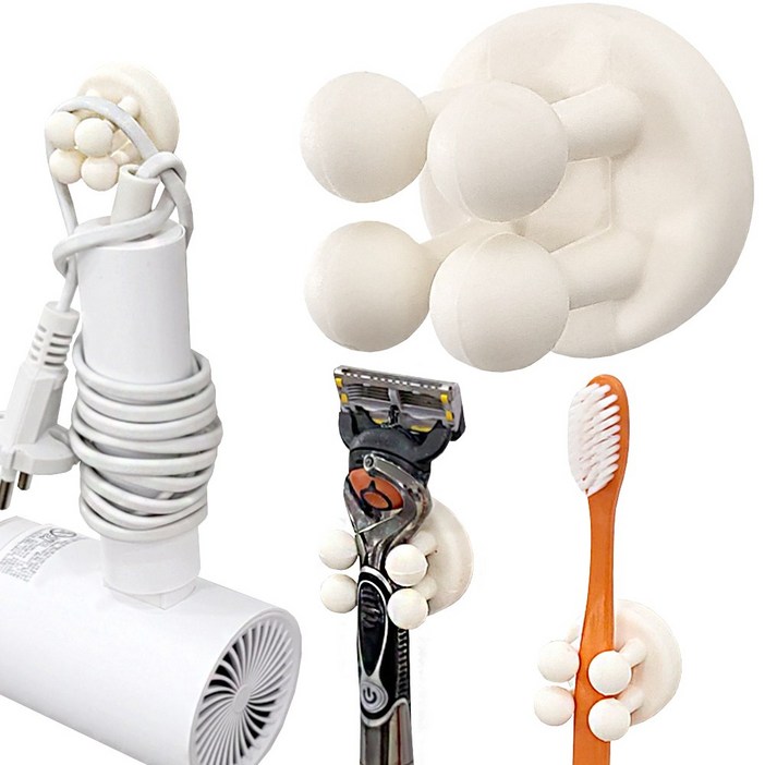 피키픽스 무타공 접착식 다용도 실리콘 홀더 칫솔걸이