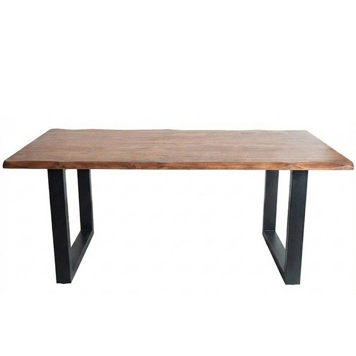 팀버그레인 원목 테이블 카페 주방 우드슬랩 식탁 천연 나무 인테리어 거실 긴 다이닝 탁자, 4인용, 내추럴 브라운 네추럴 텍스쳐