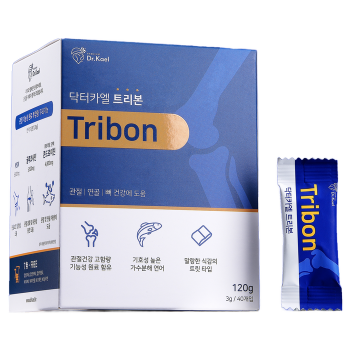 닥터카엘 트리본 강아지 관절 영양제 슬개골 고함량, 6개, 뼈관절강화, 40정