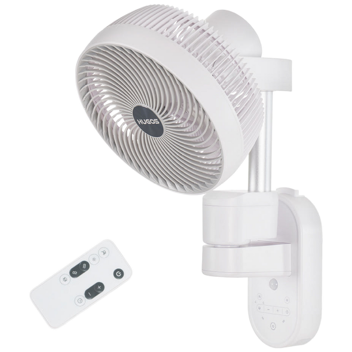 휴고스 모션감지 360도 입체회전 벽걸이 서큘레이터  리모컨 조절 무드라이트타이머자동모드