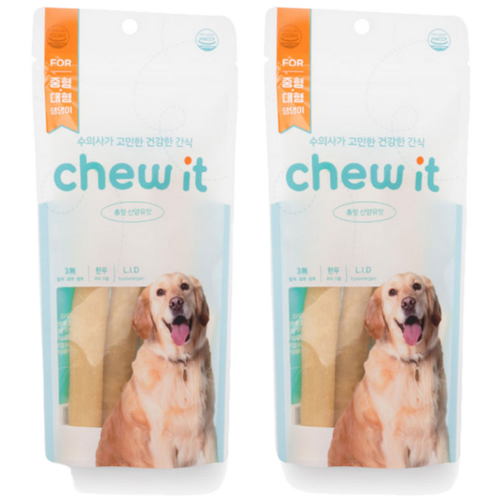 츄잇 중대형견용 한우 덴탈껌 점보, 산양유, 90g, 2개