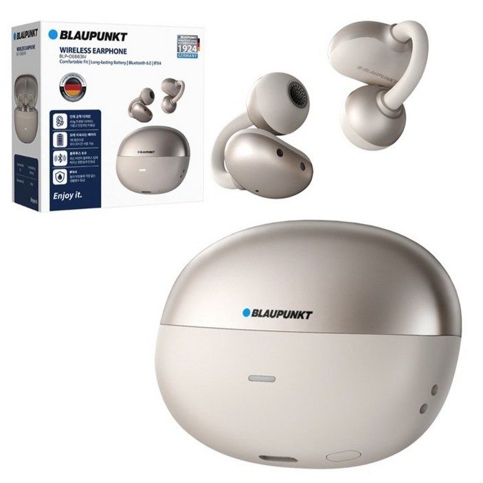 블라우풍트 블루닷 프로 ENC 노이즈 캔슬링 오픈 귀걸이형 블루투스 6.0 이어폰, 아이보리, BLP-OE663IV