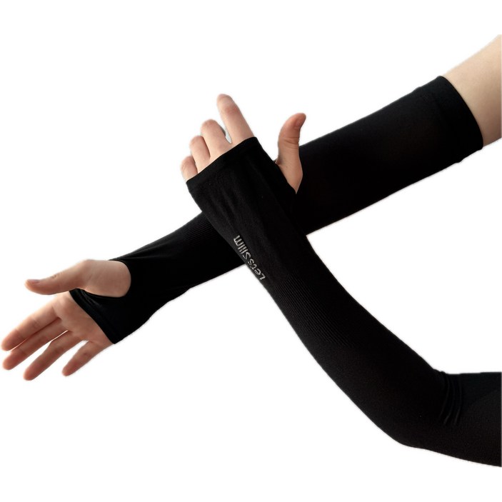 순잠 냉감 팔토시 손등형 2p, 블랙, 1개