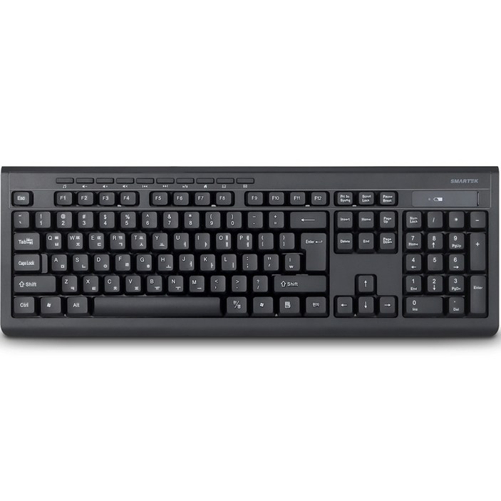 스마텍 리시버타입 무선 멤브레인 키보드, 일반형, 블랙, STK-200