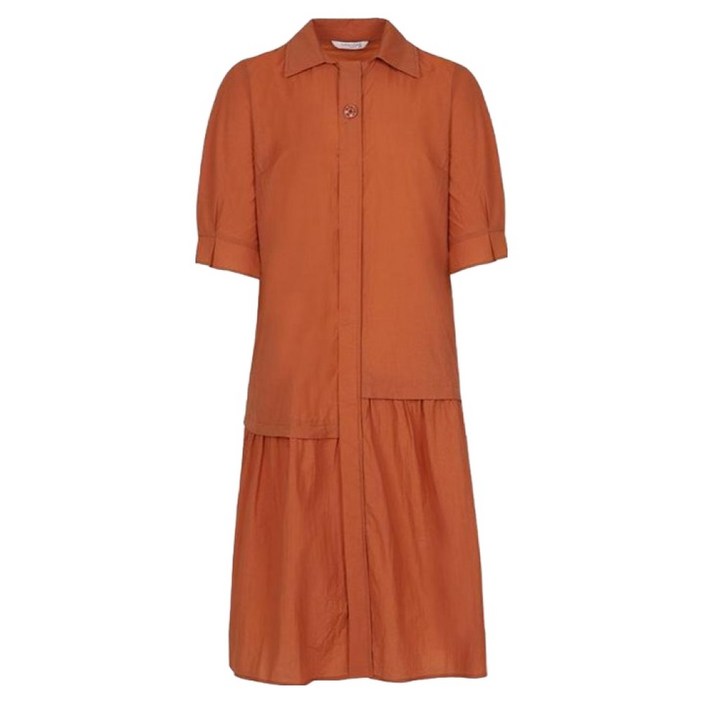 크로커다일레이디 밑단 셔링 디테일 카라 원피스 CLCMOP108