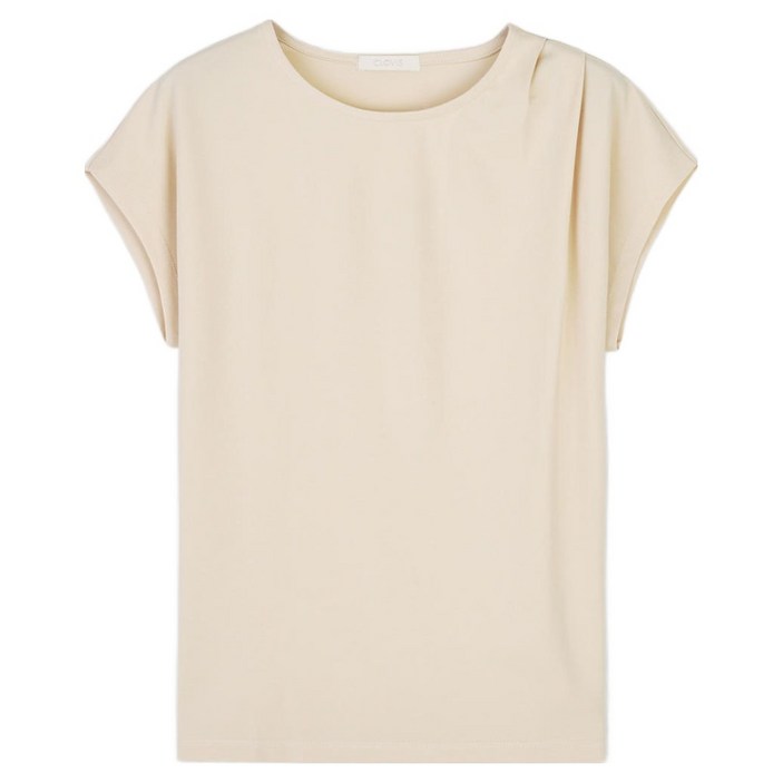 클라비스 여성용 어깨 셔링 티셔츠