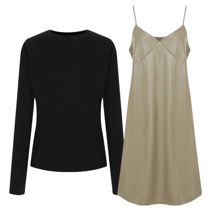 샐리 레더뷔스티에원피스 세트 I4C-CSE012