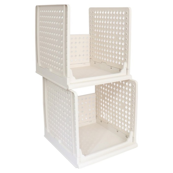 삼승플러스 접이식 슬라이딩 리빙박스, 화이트, 2개