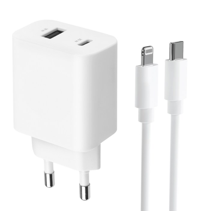 모잇 PD25W 2포트 PPS 초고속충전기  8핀 라이트닝 아이폰 케이블 1.3m