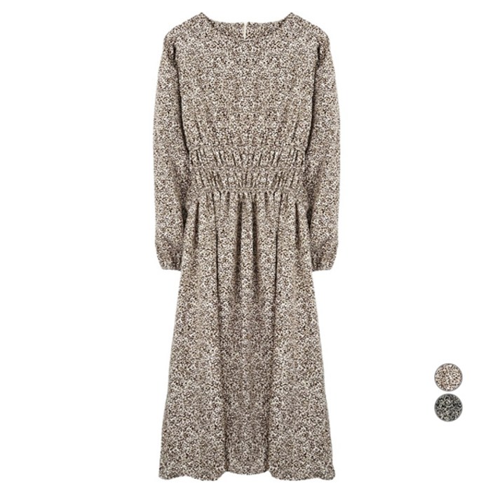 올리브데올리브 여성용 레오파드스모크밴딩 원피스