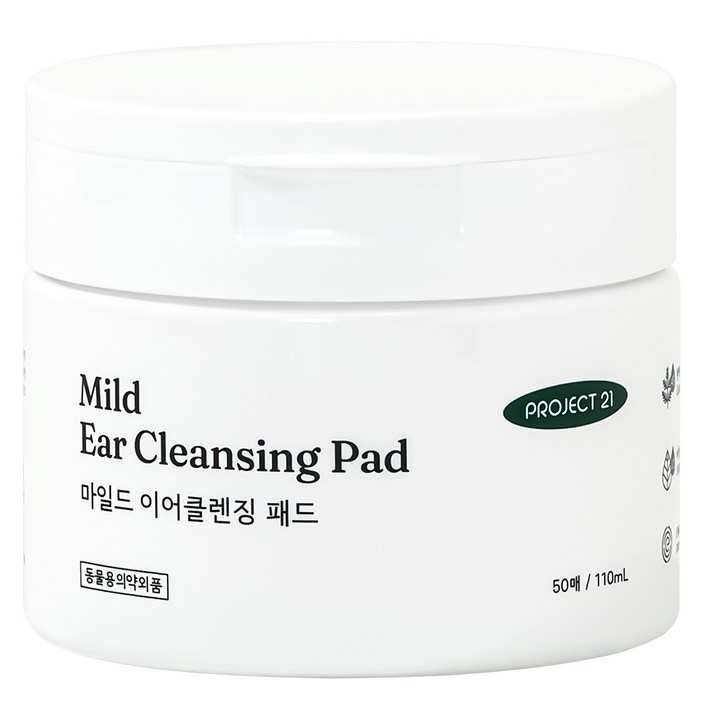 프로젝트21 마일드 이어클렌징 반려동물 귀청소 패드, 110ml, 1개 프로젝트21 마일드 이어클렌징 반려동물 귀청소 패드, 110ml, 1개