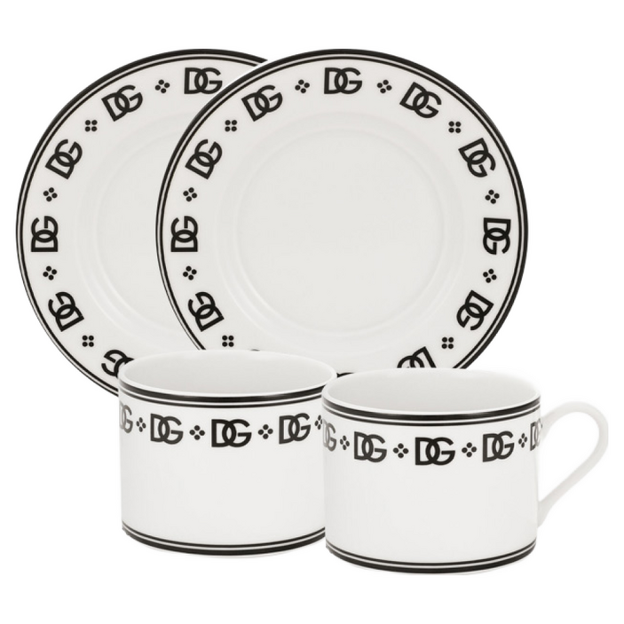 돌체앤가바나 도자기 티컵 2p  소서 2p 세트 2인용
