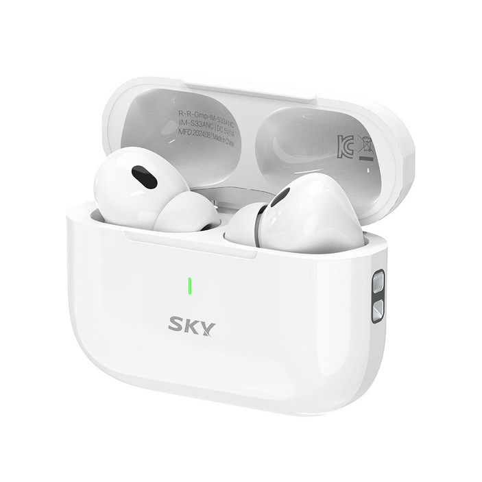 스카이 핏 버스트 ANC 노이즈캔슬링 무선충전 TWS 블루투스 5.4 커널형 무선이어폰, IM-S33ANC, 미스틱 화이트