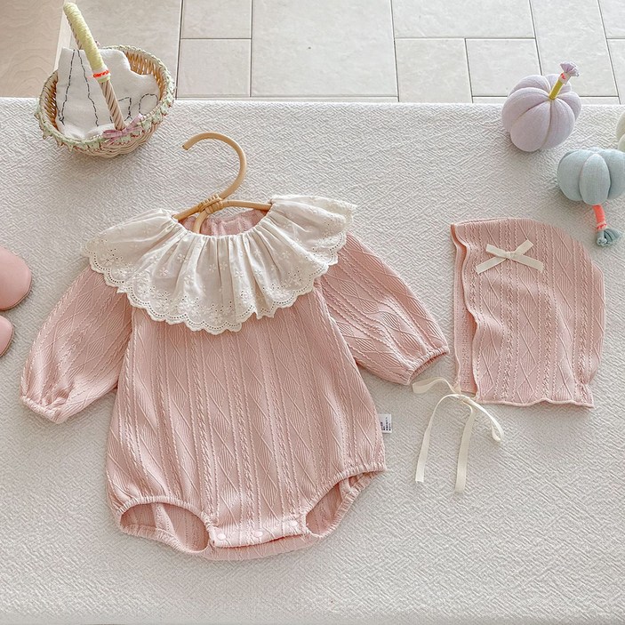 살루테 크라운 롬퍼  모자 세트