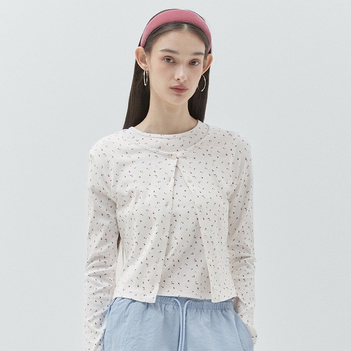 키르시 여성용 플레인 라운드넥 슬림 가디건