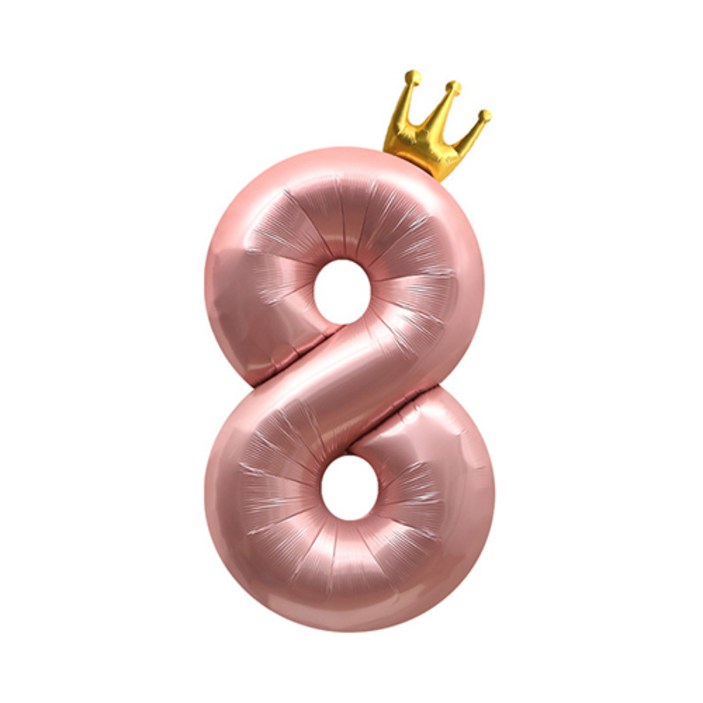 생일숫자풍선 이자벨홈 생일파티 왕관 숫자 풍선 8 초대형, 핑크, 1개