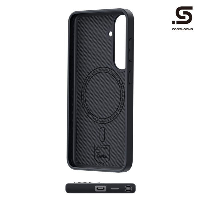 쿠슝 Benks 갤럭시 S24 플러스 울트라 맥세이프 마그네틱 카본 케이스 Pro